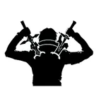 15,9 см * 11,8 см Виниловая наклейка аниме ниндзя воин мечи интересный автостайлинг автомобильные наклейки