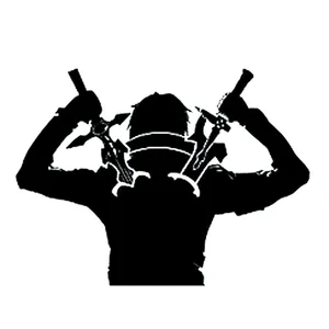 15,9 см * 11,8 см Виниловая наклейка аниме ниндзя воин мечи интересный автостайлинг автомобильные наклейки