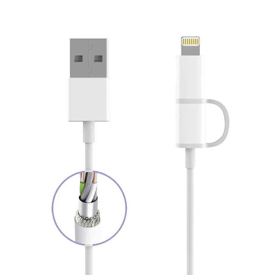 В наличии Xiaomi ZMI кабель Lightning Micro USB Data 2 в 1 MFI Сертифицированный для iPhone зарядного