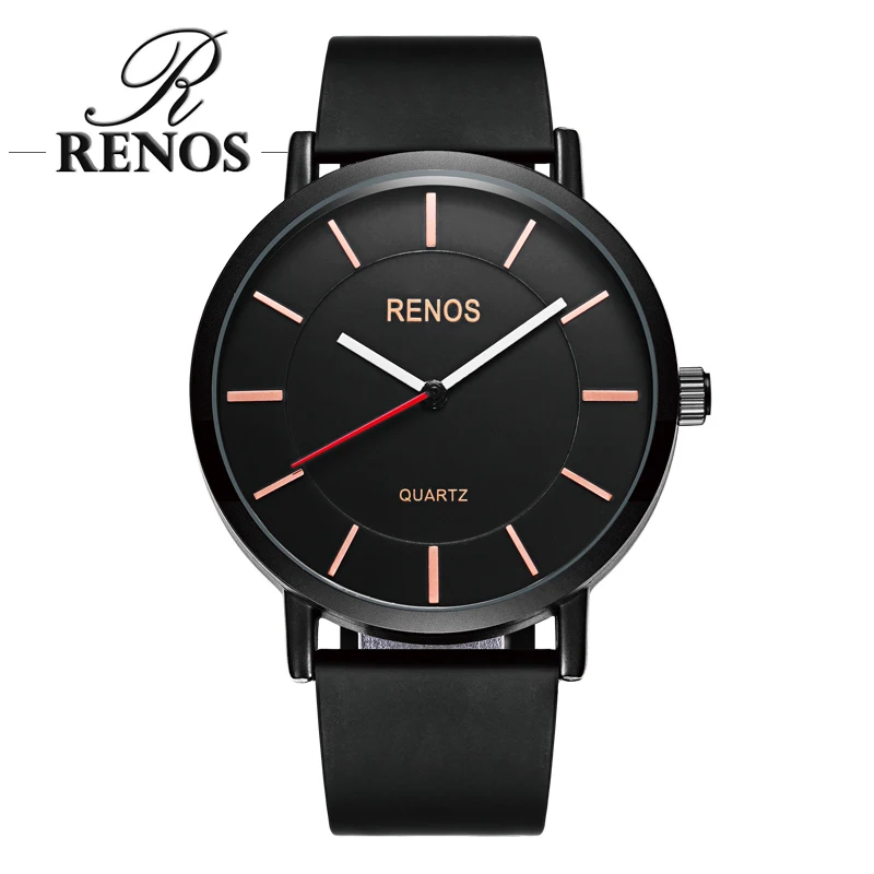 RENOS 2017 New Women Watch Simple Wristwatches With Box Fashion Men Quartz PU Band Sport Casual Streetwear Drop Shipping | Наручные часы