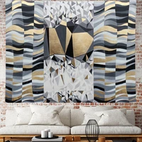 personality geometric stripe abstract wall hanging structure yellow tapestries hippie psychedelic wall carpet hanging home decor