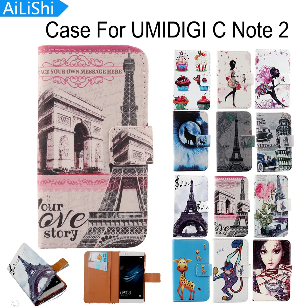 Чехол AiLiShi для UMIDIGI C Note 2 модный флип чехол из искусственной кожи с мультяшным