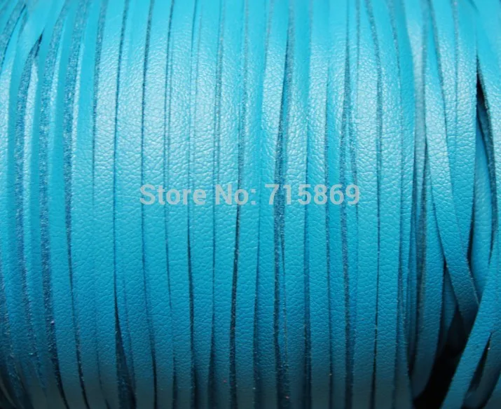 Free Ship 100 Meters 10mm Teal Color  Flat ONE SIDE Leather Flat Faux Suede Leather Cord