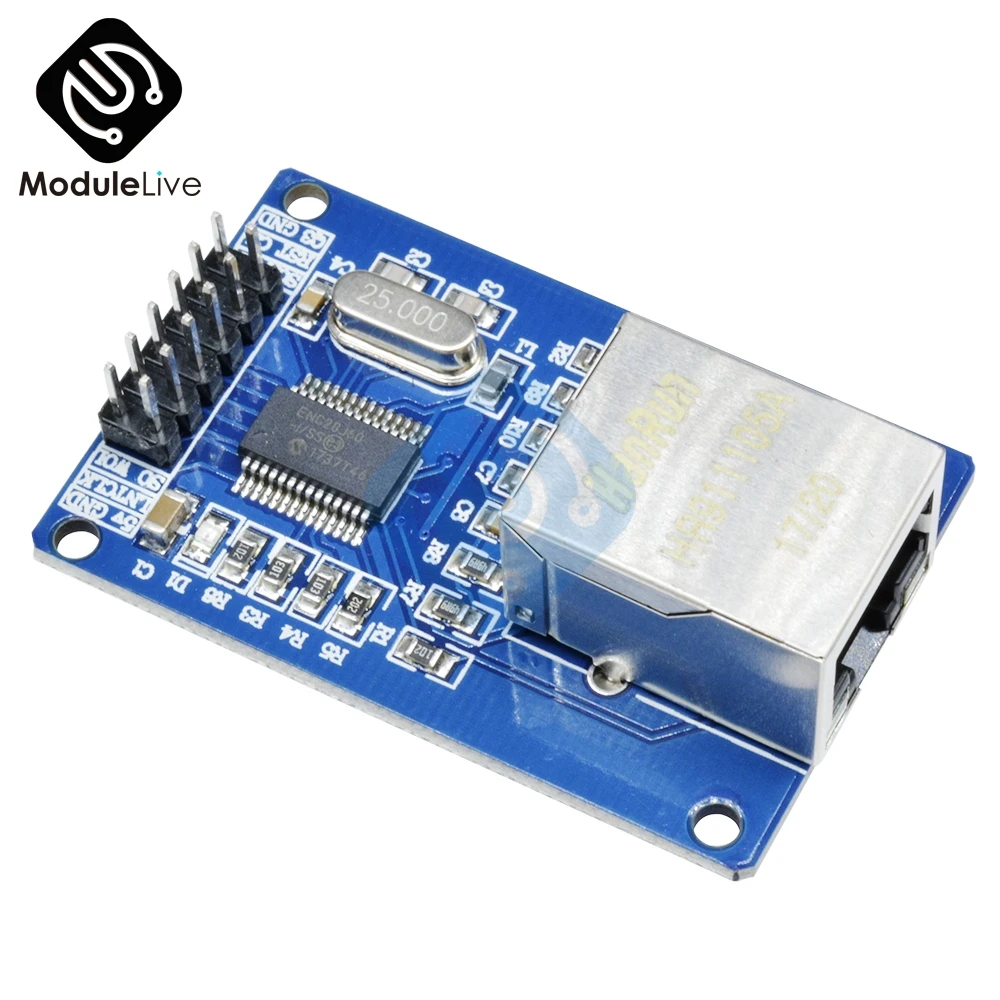ENC28J60 LAN Ethernet сетевой модуль 25 МГц для Arduino Crystal AVR 51 LPC STM32 3 V 5V|Детали и аксессуары