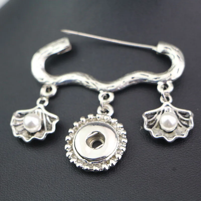 Новая трендовая металлическая брошь на кнопке простой вывод подходит для 18 мм