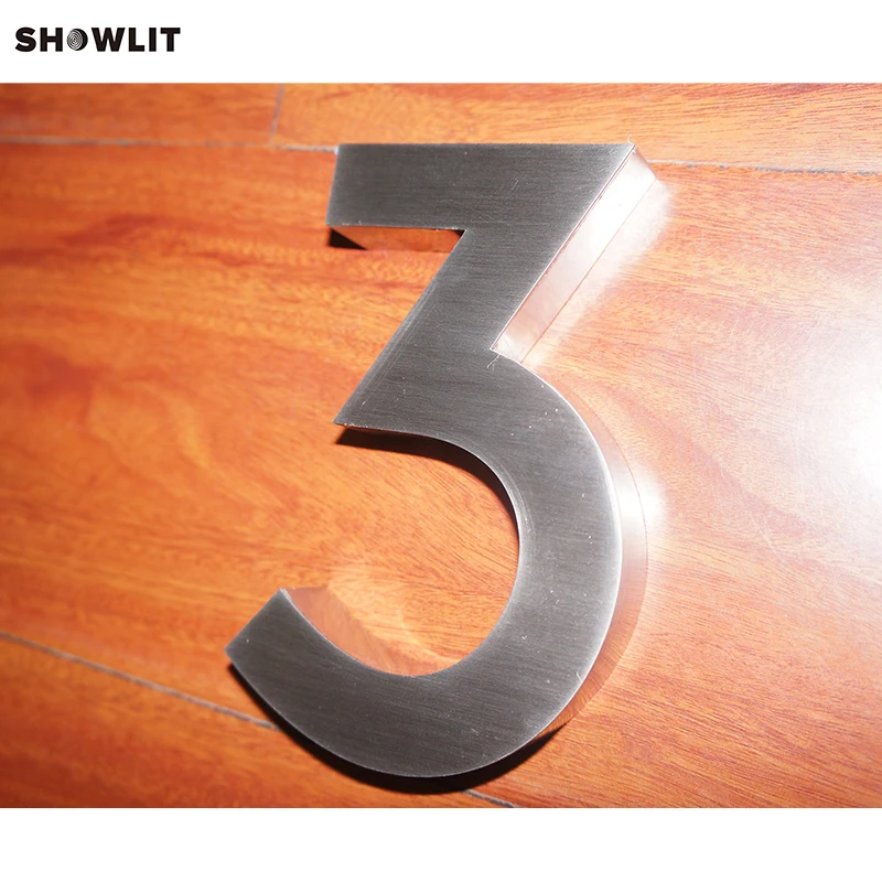 

Wall Mounted Brushed Metal Address Letters Custom Made