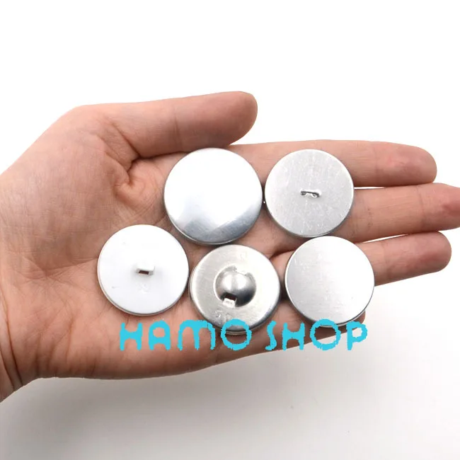 

50sets/lot #50 Bread Shape 3.15Ccm/31.5mm Aluminum Round Fabric Covered Cloth Button Cover Metal Free Shipping