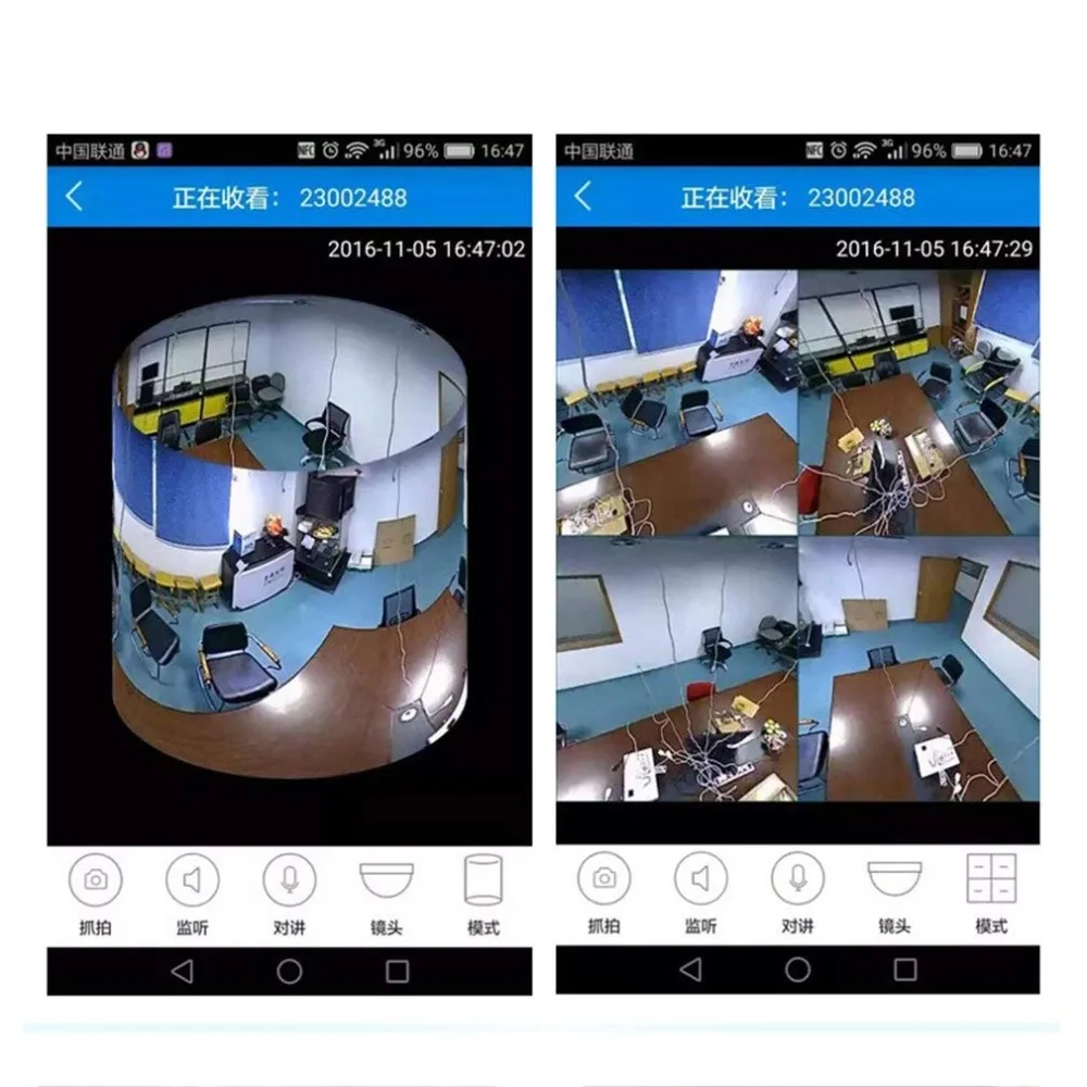 Беспроводная 360 градусная видеокамера WIFI 1.3MP лампочка камера ночного видения для