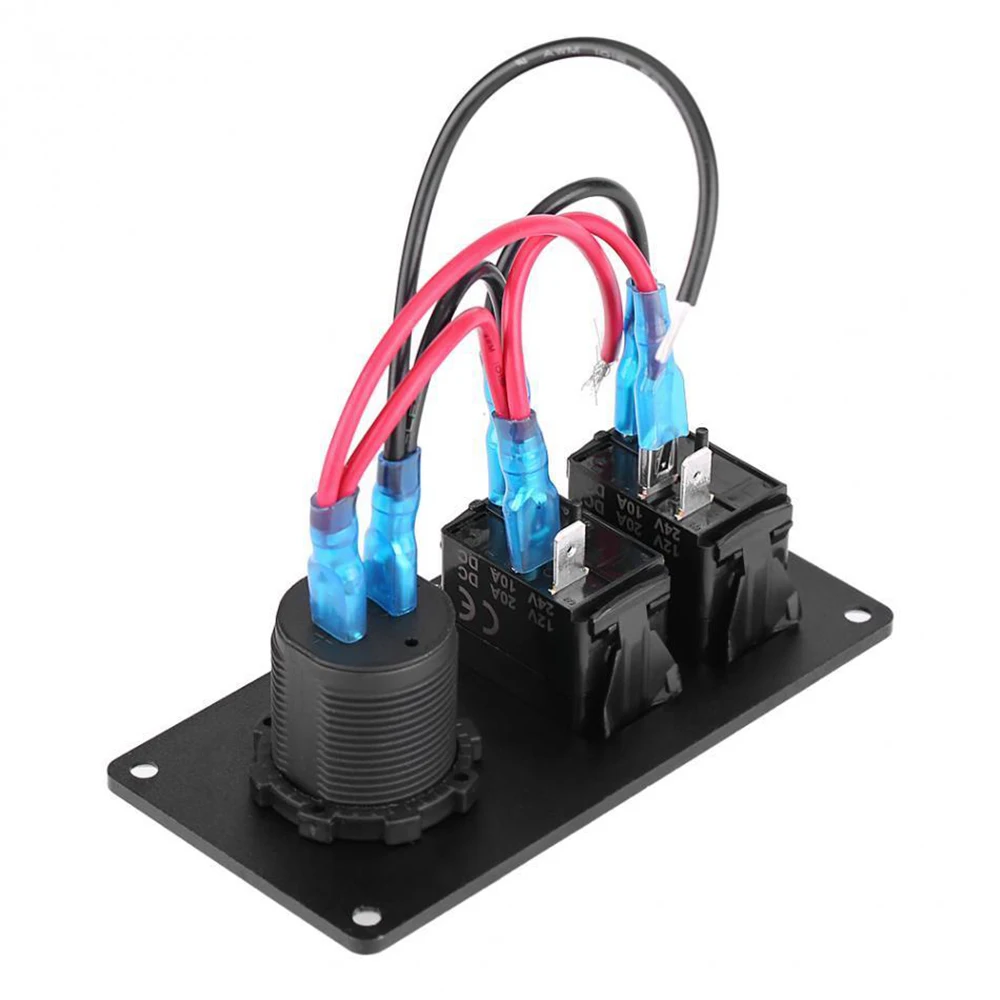 Wtfs 2 Gang LED клавишный выключатель панель Выключатель с 3.1A двойной USB порт для 12 V-24 V