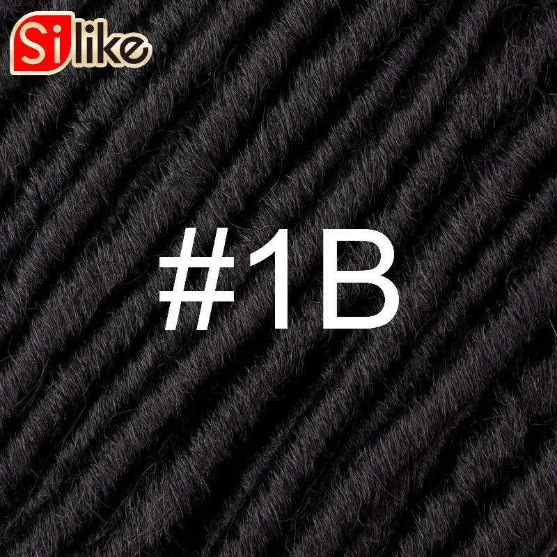 # 1B Silike Goddess искусственные локоны в стиле Crochet косички 14 18 дюймов мягкие натуральные предварительно петлевые синтетические косички для наращивания волос 24 стойки/упаковка - Цвет: # 1B