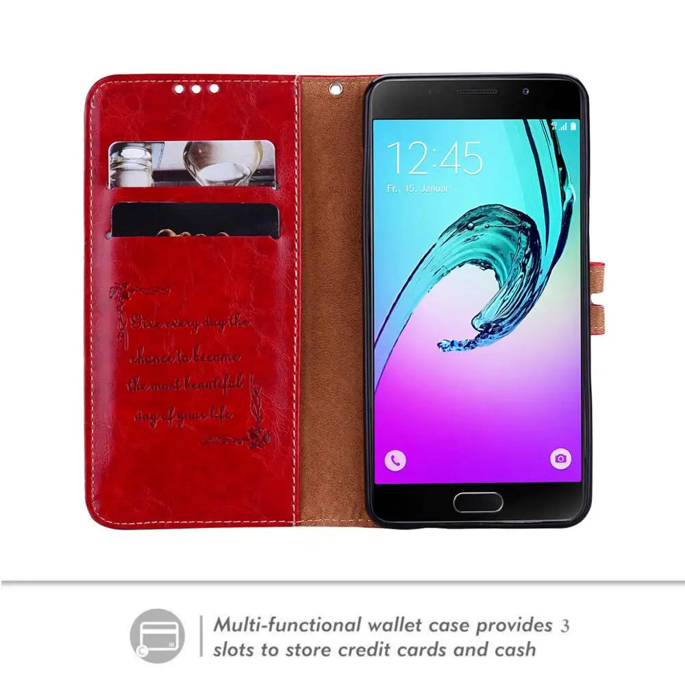 Складной кожаный чехол для Samsung Galaxy A5 2016/A5 2017 защитный A520 бумажник