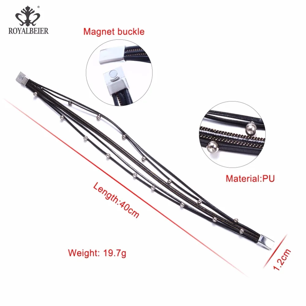 ROYALBEIER Jewelry Bracelets for Women Multi-layer PU Leather Rope with Imitation Pearl Winding Bangles Dropshipping | Украшения и