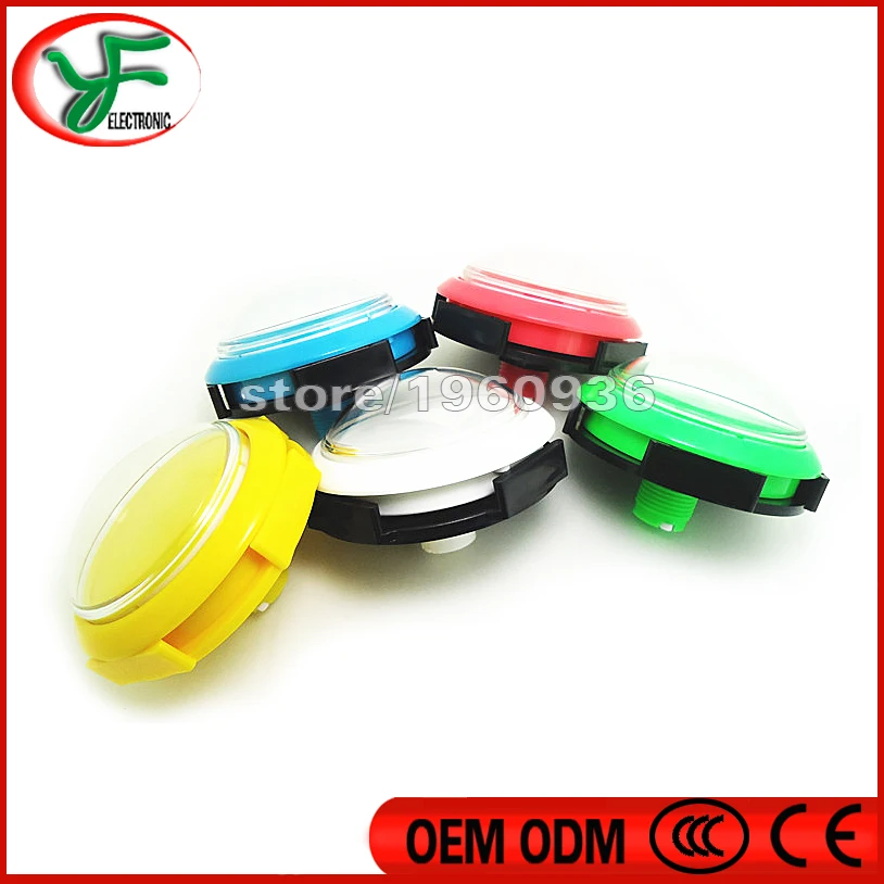 2 pcs/lot of PC material100mm lighted button Illuminated round Push Button with microswitch for arcade game machine | Спорт и