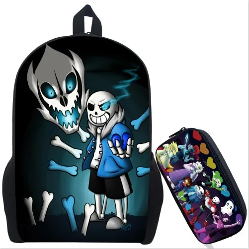 17 InchAwsome Undertale рюкзак с принтом Mochila для мальчиков и девочек школьные сумки детские рюкзаки через плечо подарочная сумка - Цвет: Белый