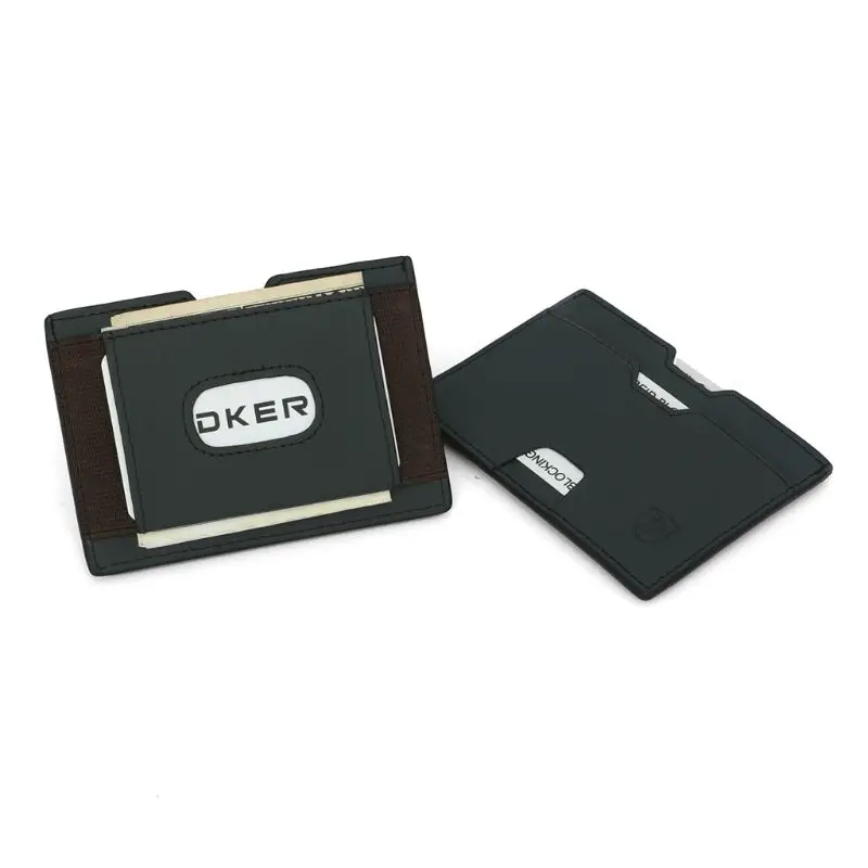 THINKTHENDO Новая мода мужской RFID Блокировка кожаный тонкий кошелек деньги эластичный ремешок кредитный держатель для карт карман