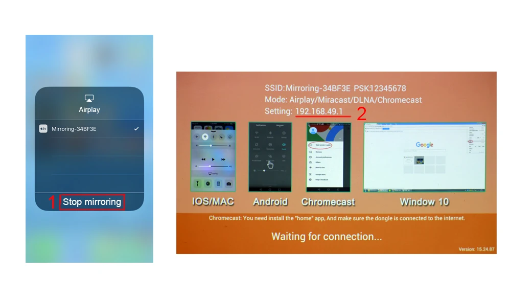 WiFi HD Doogle для Airplay Miracast смартфона Netflix Hulu