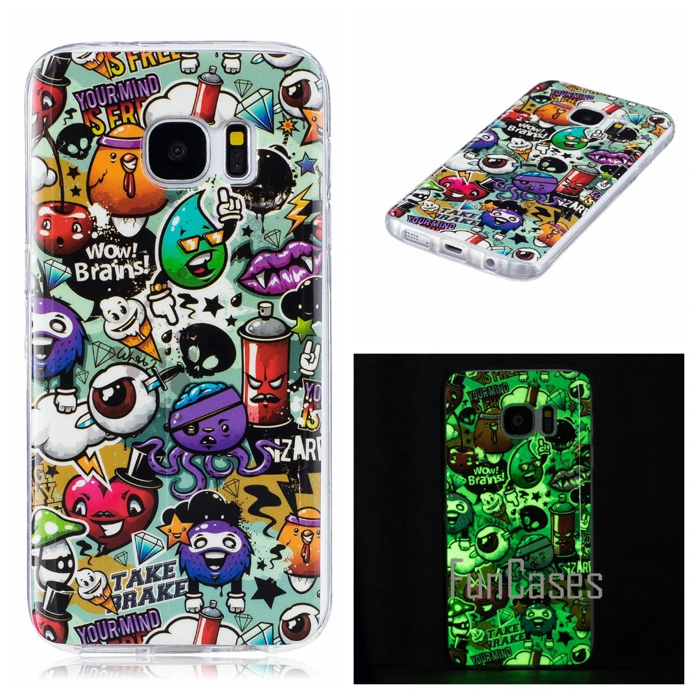 Светящийся чехол для coque samsung Galaxy S7 силиконовый G930 G9300 5 1 дюймов sumsung | Мобильные