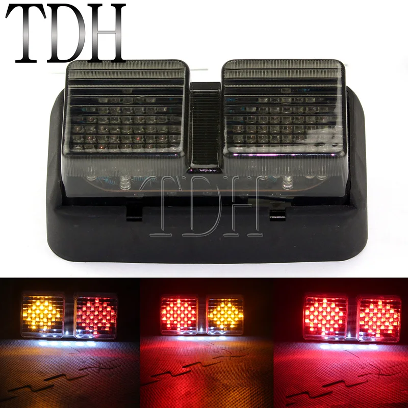 Дым ABS пластик светодиодный красный задний фонарь 12 в янтарный сигнал поворота