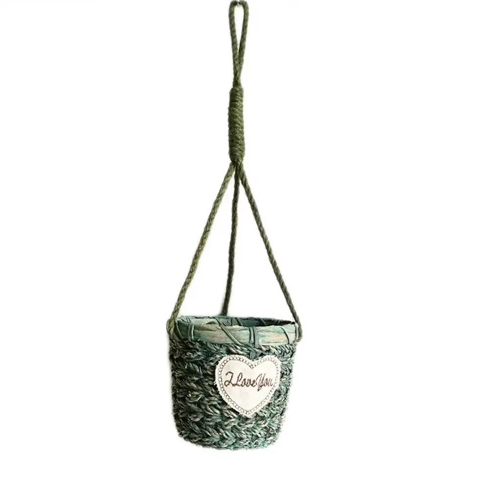 Handmade Straw Braided Hemp Rope Plant Hanging Basket European Flower Pot Succulent | Дом и сад