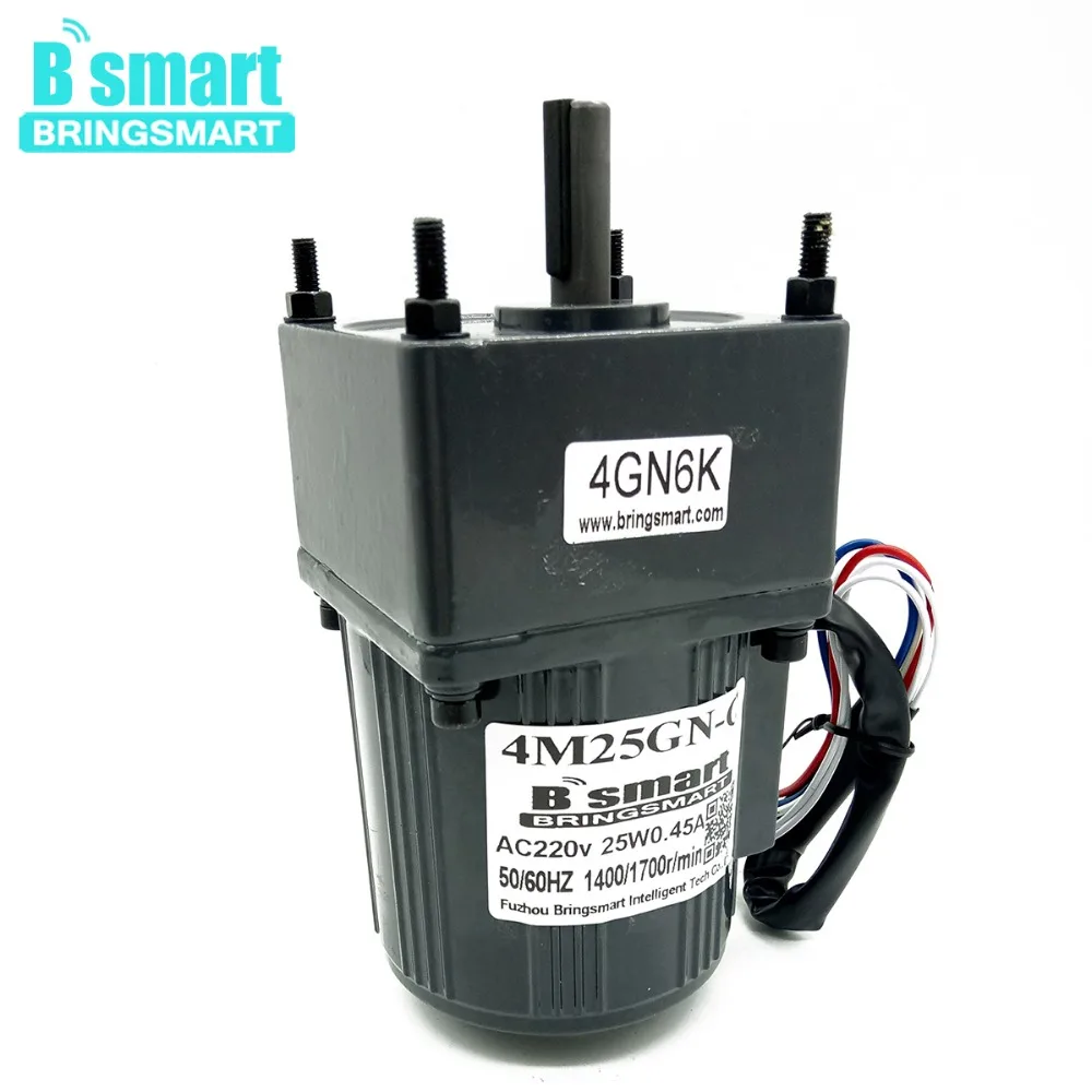 Bringsmart 4M25GN-C электродвигатель 220 В однофазный мотор 25 Вт 50 Гц/60 Гц с регулятором скорости двигателя переменного тока Регулируемая скорость