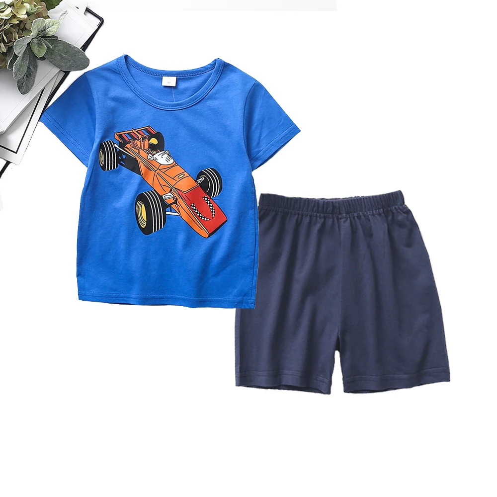 Комплекты одежды для новорожденных мальчиков и девочек футболка с принтом штаны