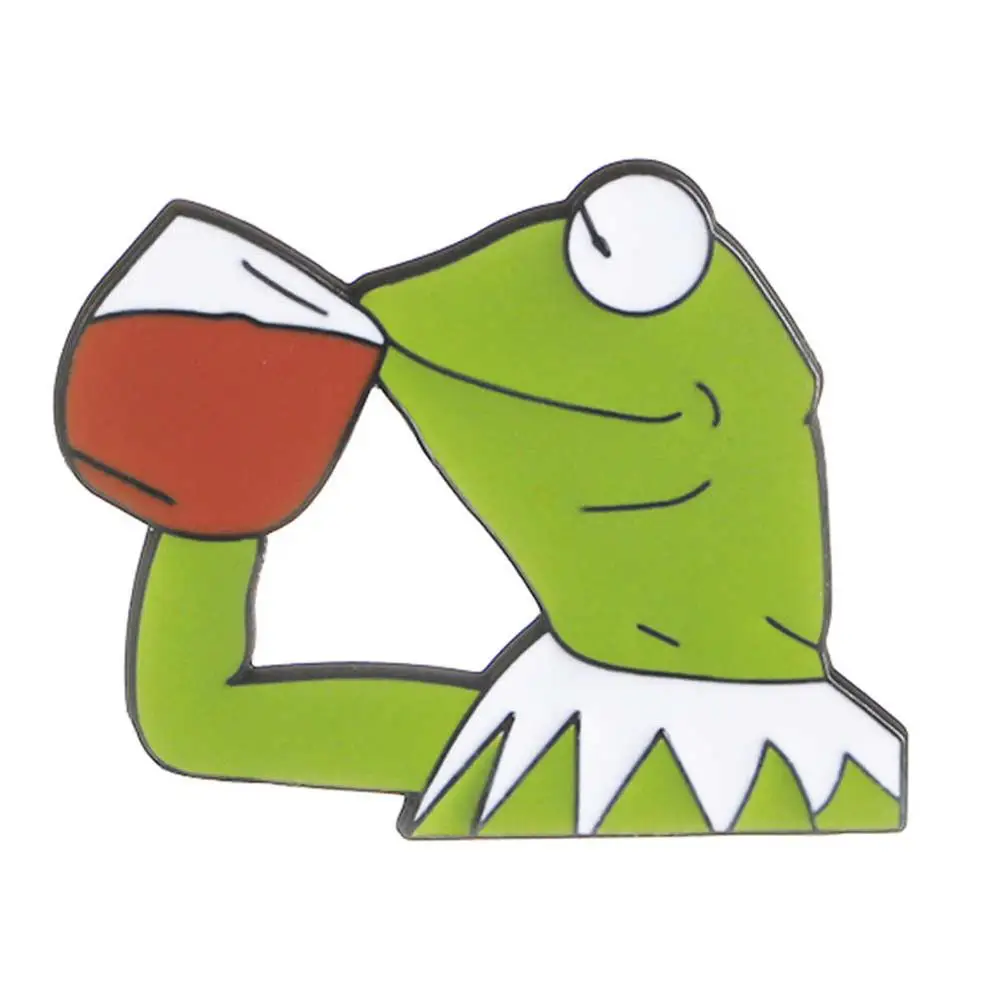 Смешные лягушки Pepe брошь на булавке улыбка грустная лягушка эмалированные значки на булавке поп-культуру, булавки, ювелирное изделие, thinker напиток Pepe гордость блестящий значок - Окраска металла: a
