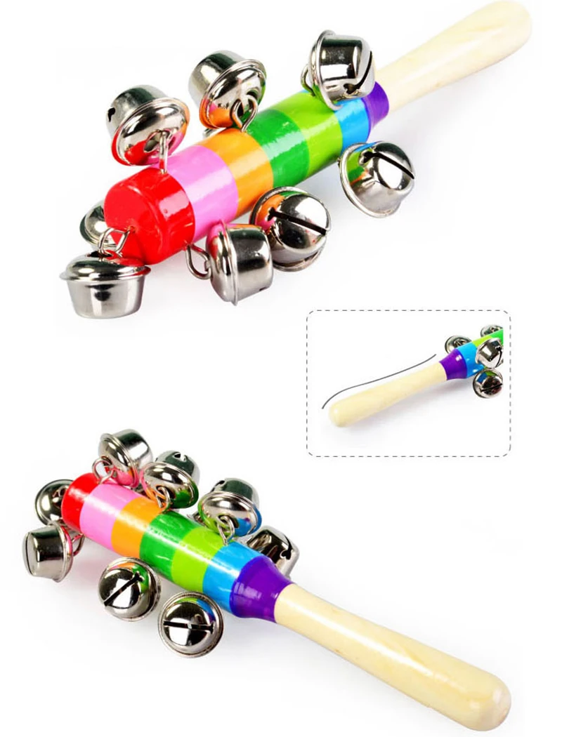 Лидер продаж деревянная палочка 18 см два стиля колокольчиков Радужный ручной