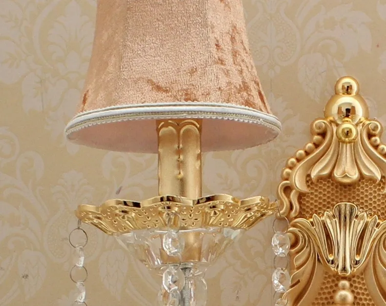 Домашний деко 2-рычажный золотой настенный светильник хрустальные капли