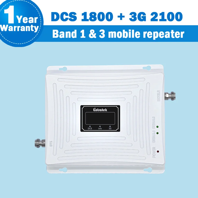 Lintratek 3g 4 г WCDMA/DCS/LTE сигнала Dual Band Repeater Дисплей Группа 1 и 3 1800/ 2100 мГц мобильного