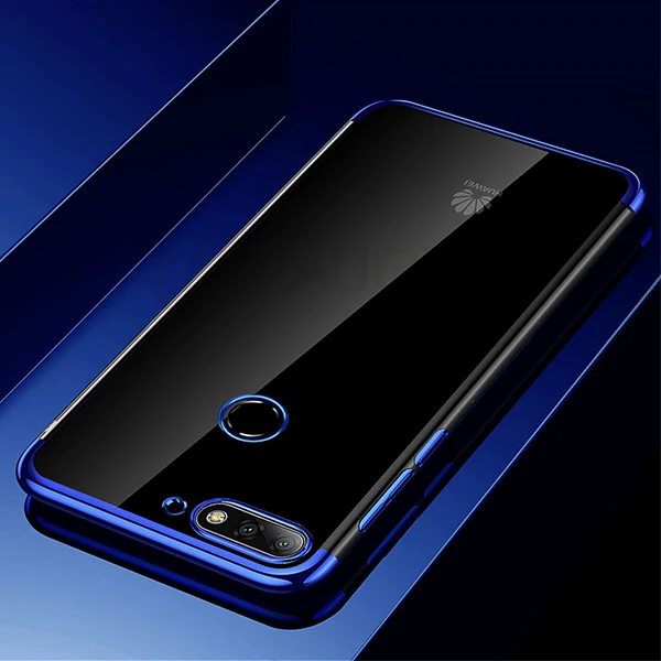 Роскошный чехол для Honor 7A Pro Чехол Мягкий Бампер прозрачное покрытие Прозрачный Силикон ТПУ чехол для huawei Honor 7C Honor 7C 5,7 дюймов - Цвет: blue