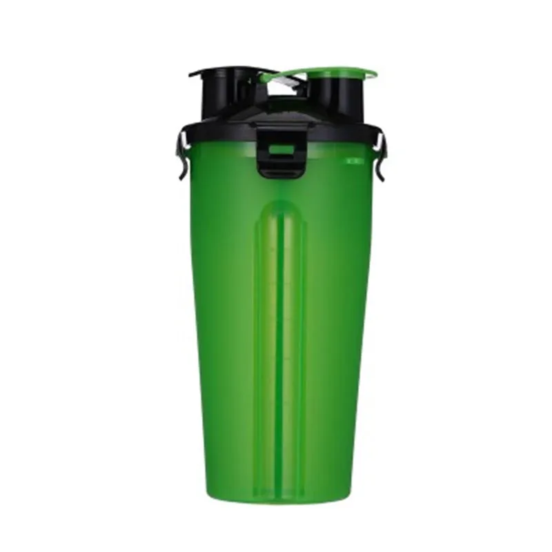 Green 2 2 в 1 бутылка для собак, кормушка для собак, складная миска для воды, для путешествий на открытом воздухе, хранение воды для кошек и собак - Color: Green 2