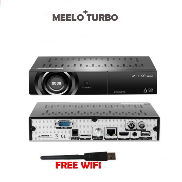 MEELO TURBO DVB S2/C/T2 спутниковый ресивер Linux с цифровым дисплеем процессор 256 Мб Flash 512 DDR