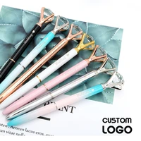 big carat diamond crystal pen gem ballpoint pen custom logo advertising ball pens for school student stationery office supplies