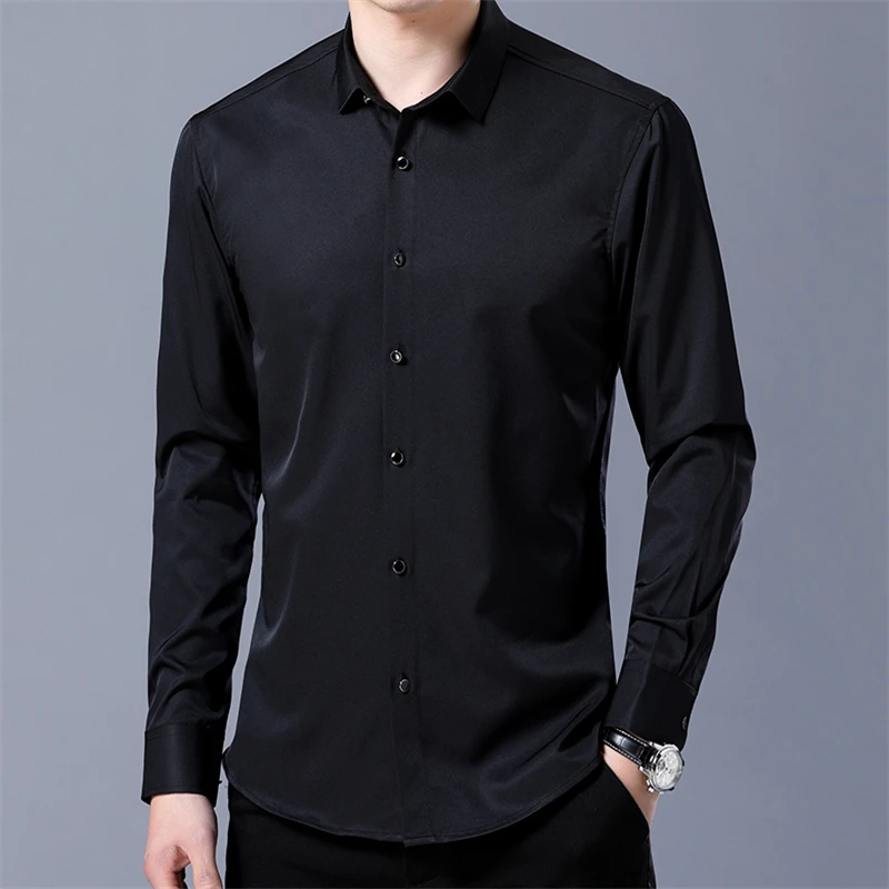 

Рубашка мужская деловая Повседневная, однотонная, 9 цветов, 2020