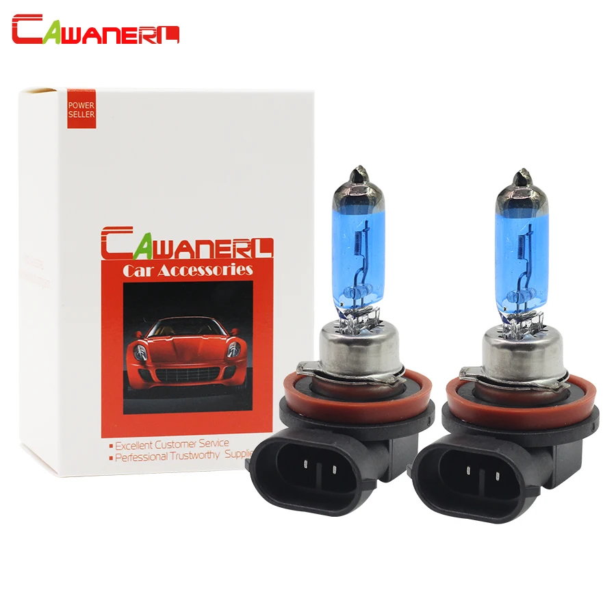 Cawanerl 2X100W H8 теплая белая галогенная лампа 4300K 12V Автомобильный источник света