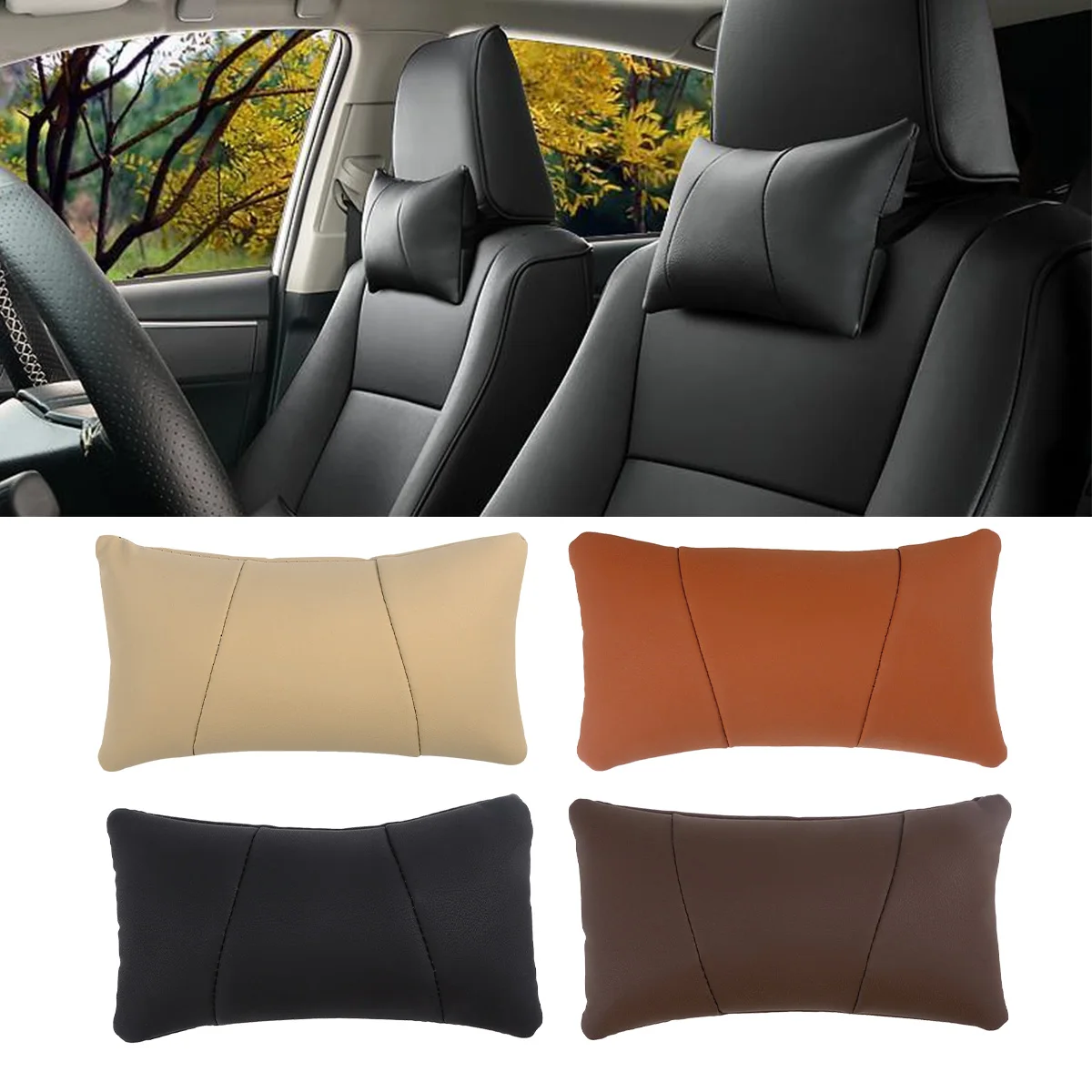 Автомобильная подушка на подголовник из хлопка с эффектом памяти для шеи