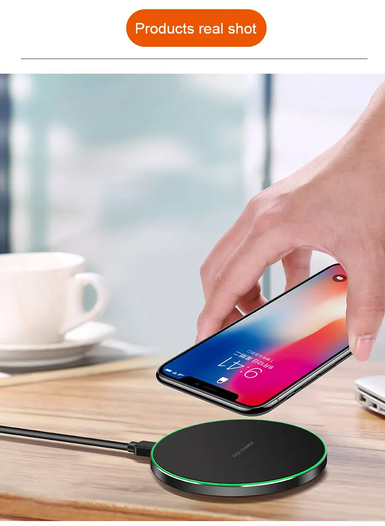 Новое 10 Вт Qi Беспроводное зарядное устройство для iPhone X/8 видимое Быстрое беспроводное зарядное устройство для samsung S8/S8+ 8 Беспроводное зарядное устройство двойной