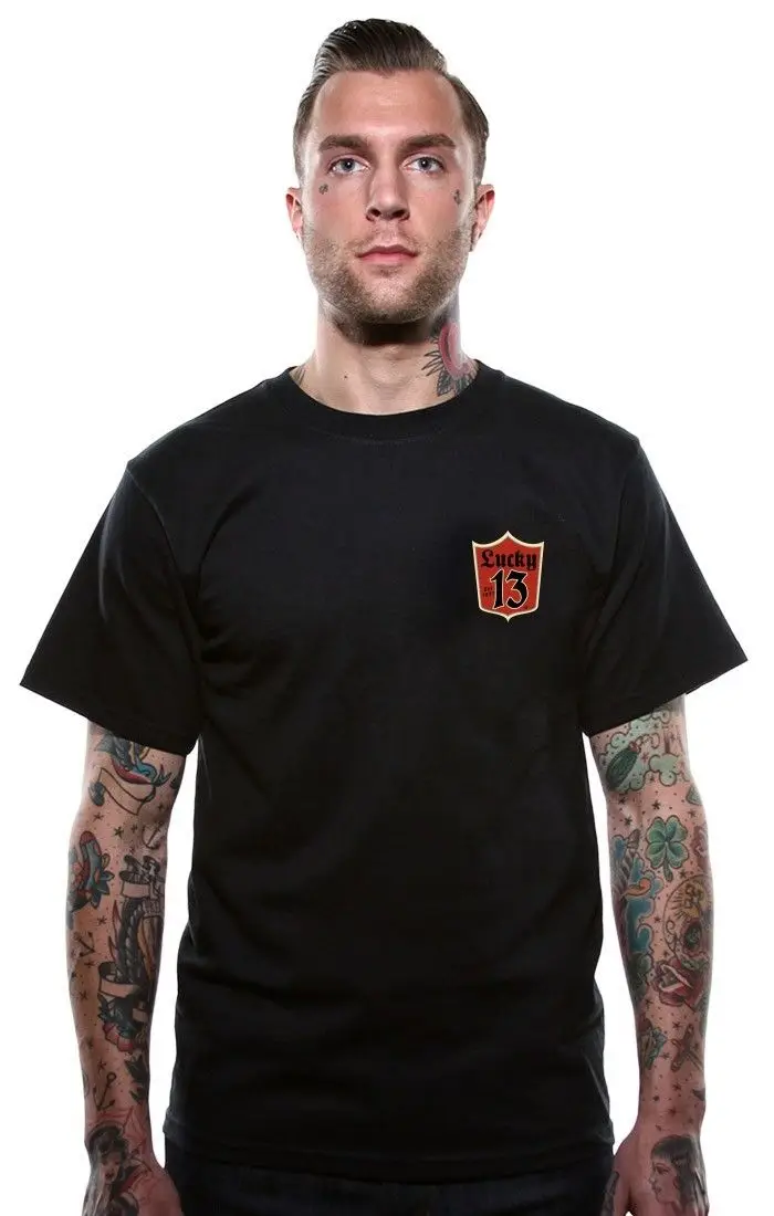 Аутентичные Lucky 13 пользовательских чистке Hot Rod футболка M L XL 2XL 3XL Новый | Мужская