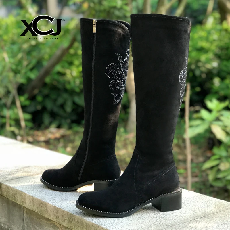 Женская зимняя обувь сапоги до колена большие размеры высокое качество