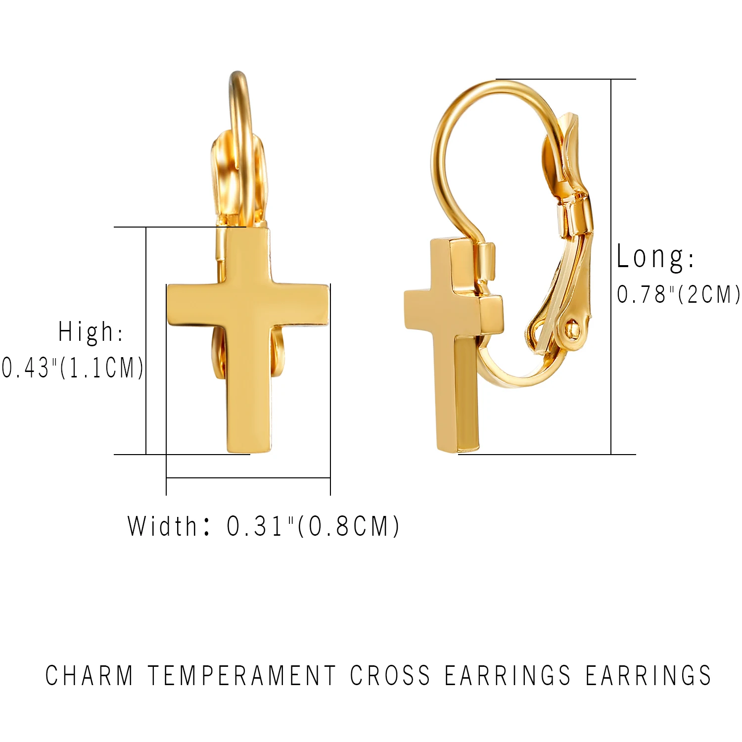 Женские серьги из нержавеющей стали с подвеской крестом и цветком|Серьги-клипсы|