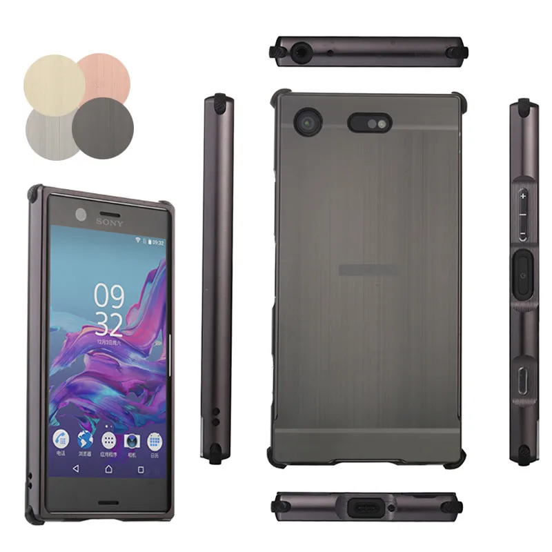 Для Sony Xperia XZ1 Compact противоударный чехол с металлическим каркасом матовой задней