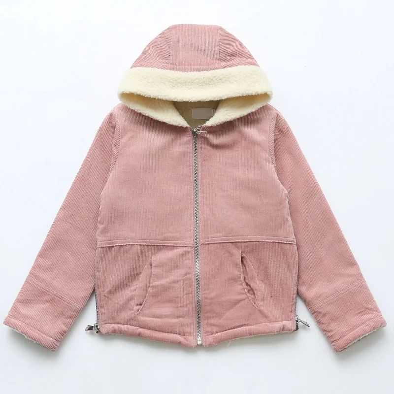 Girls autumn and winter coat 2018 new style fashion lambskin thickening corduroy big children's clothing | Детская одежда и