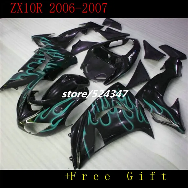 For Kawasaki NINJA ZX10R 06 07 fairings fashion body ZX-10R 2006 2007 ZX 10R green fairing | Автомобили и мотоциклы