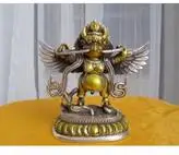 Exquisite Chinese Tibetan Silver Buddhist Garuda Statue   Tibetan Silver decoration bronze factory outlets