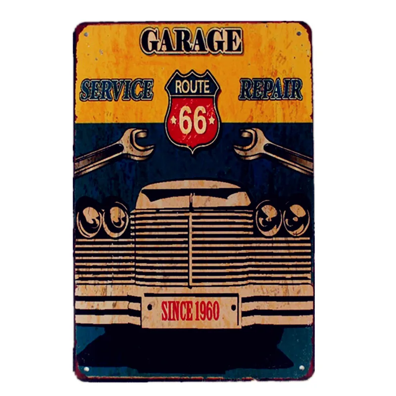 Route 66 Настенный декор для гаража полный сервис и ремонт реклама винтажный