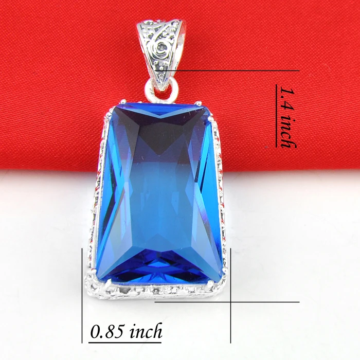 Luckyshine Mix 2 шт. uniquetrapezoid Небесно Голубой Кристалл Посеребренная Свадебные Подвески