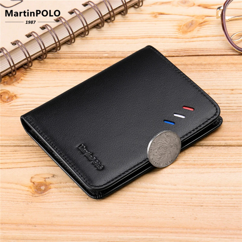 MartinPOLO 2019 мужской кошелек из натуральной кожи тонкий мини короткий маленький