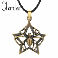 chandler spider necklace for men araneid david star antique bronze rope chain fashion jewelry steampunk chokers christmas