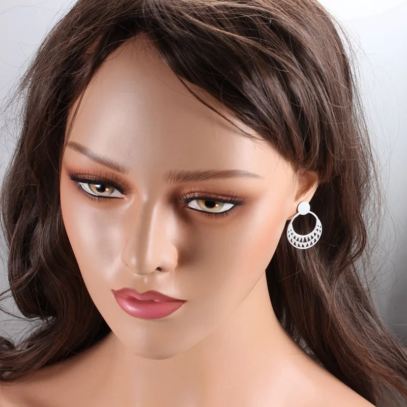 Женские круглые серьги из нержавеющей стали золотистого цвета 2020|fashion stud earrings|stud