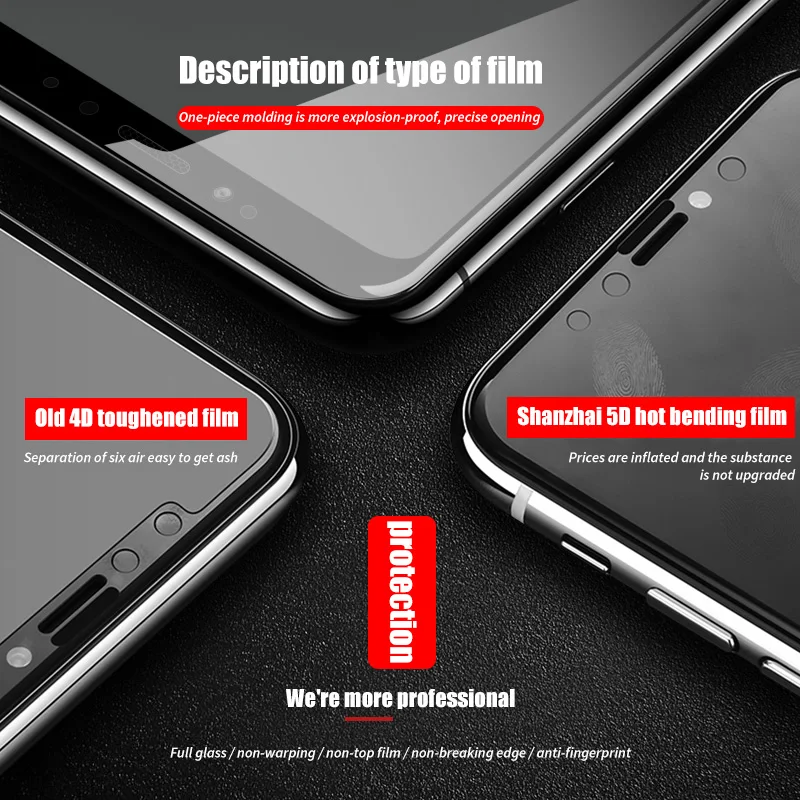 5D полное покрытие закаленное стекло для xiaomi Mi A2 lite Защита экрана redmi 6 pro черный